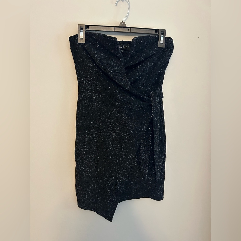 New Year’s Eve | Holiday black sparkle strapless Trixxi dress NWT